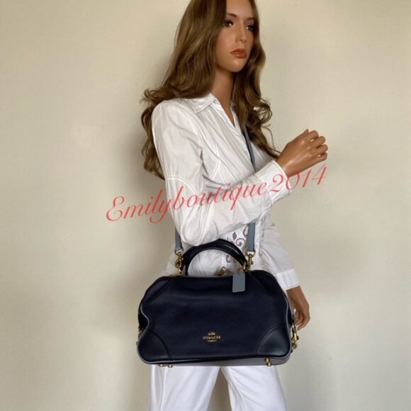 NWT Coach Retail 73720 Lane Satchel In Colorblock Ink Blue Leather Crossbody Bag - Picture 5 of 12